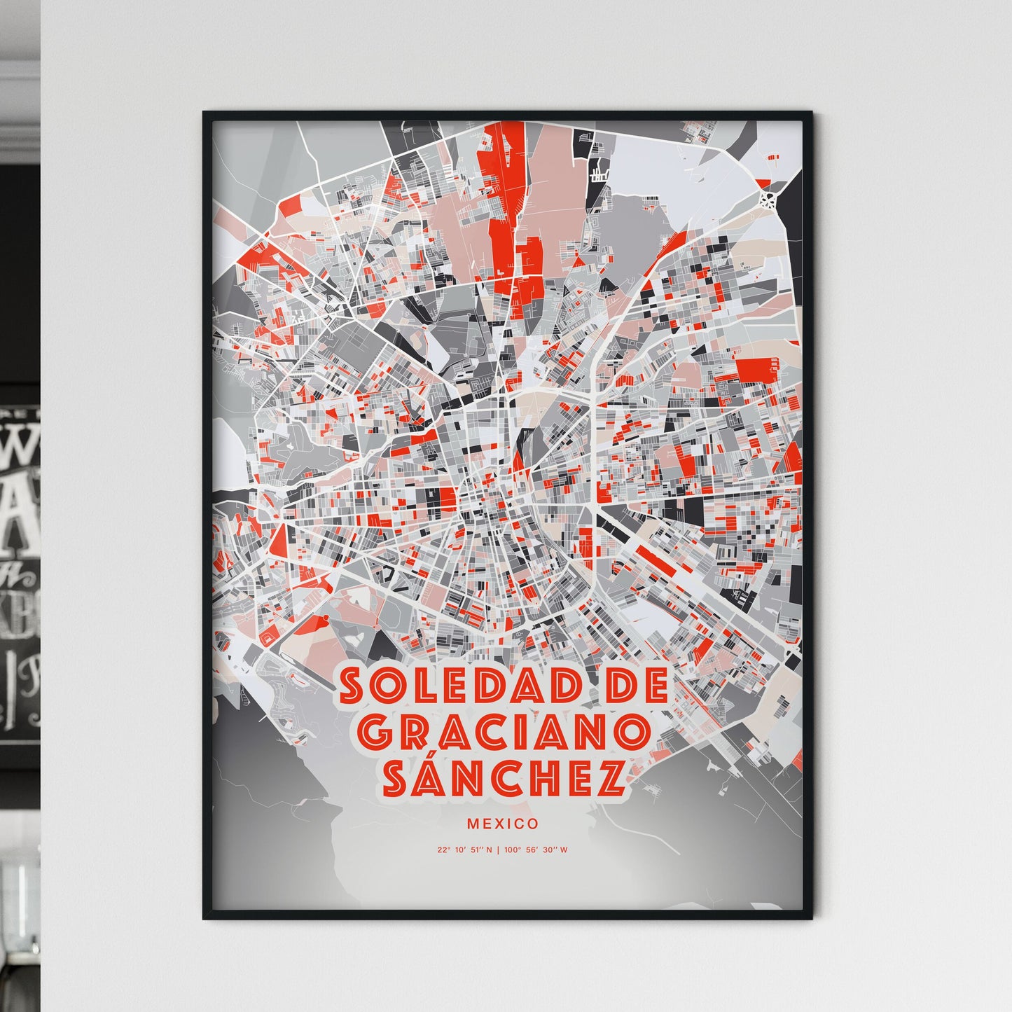 Colorful SOLEDAD DE GRACIANO SÁNCHEZ MEXICO Fine Art Map Modern