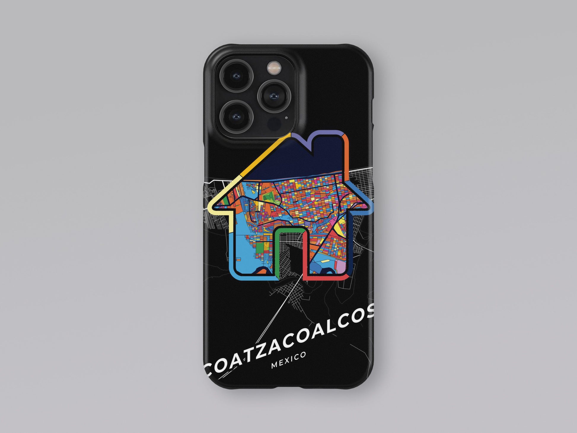 Coatzacoalcos Mexico slim phone case with colorful icon. Birthday, wedding or housewarming gift. Couple match cases. 3