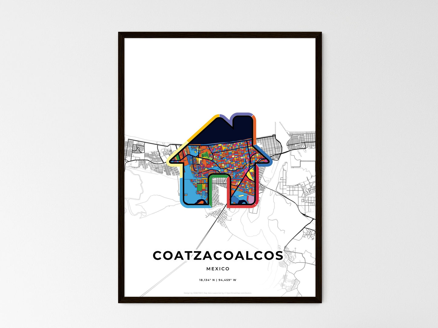 Coatzacoalcos Mexico wedding art map with home icon