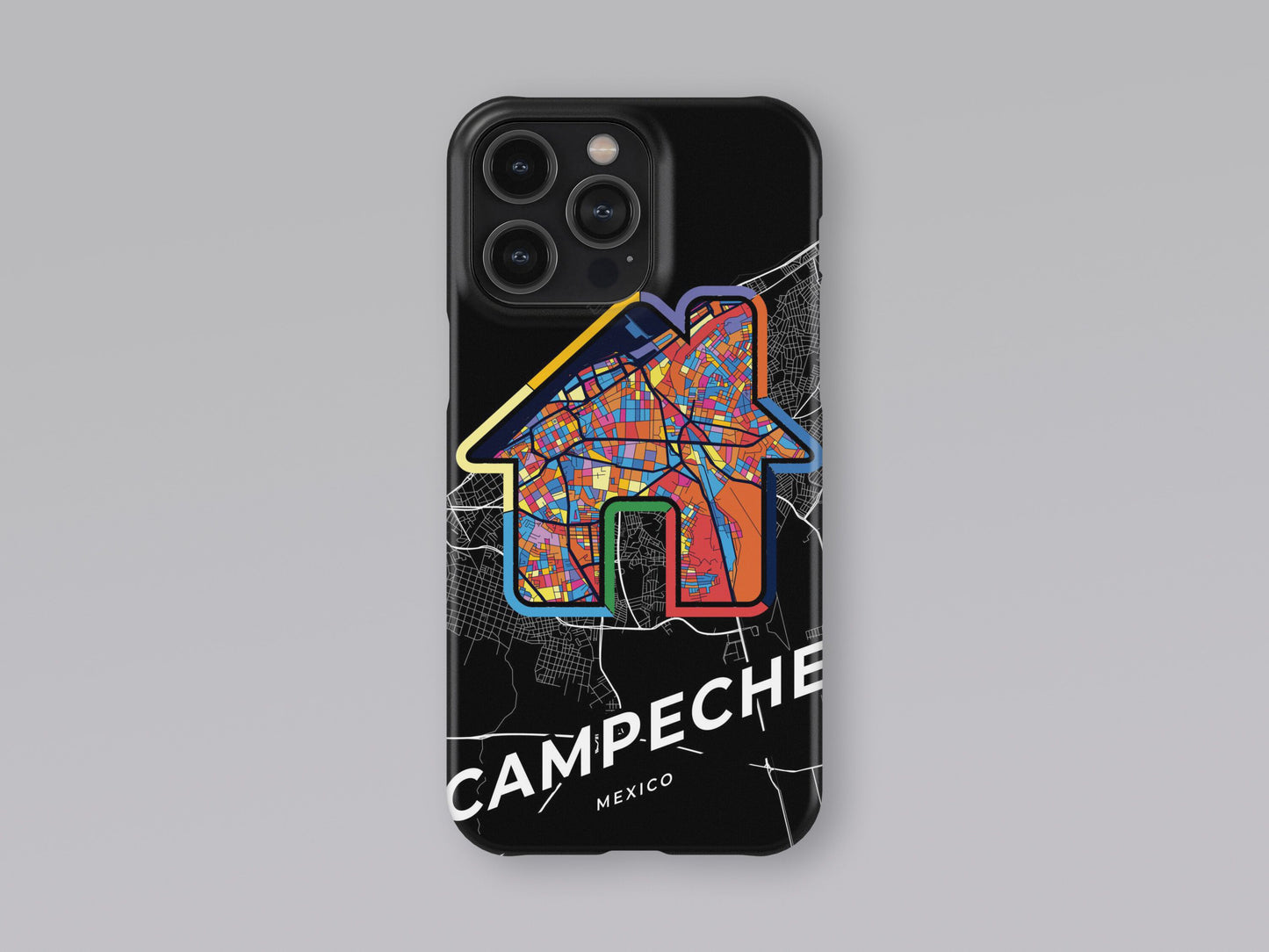 Campeche Mexico slim phone case with colorful icon. Birthday, wedding or housewarming gift. Couple match cases. 3