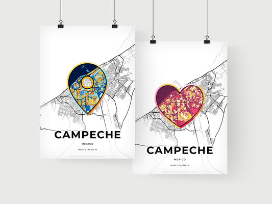 Campeche Mexico art print for couples
