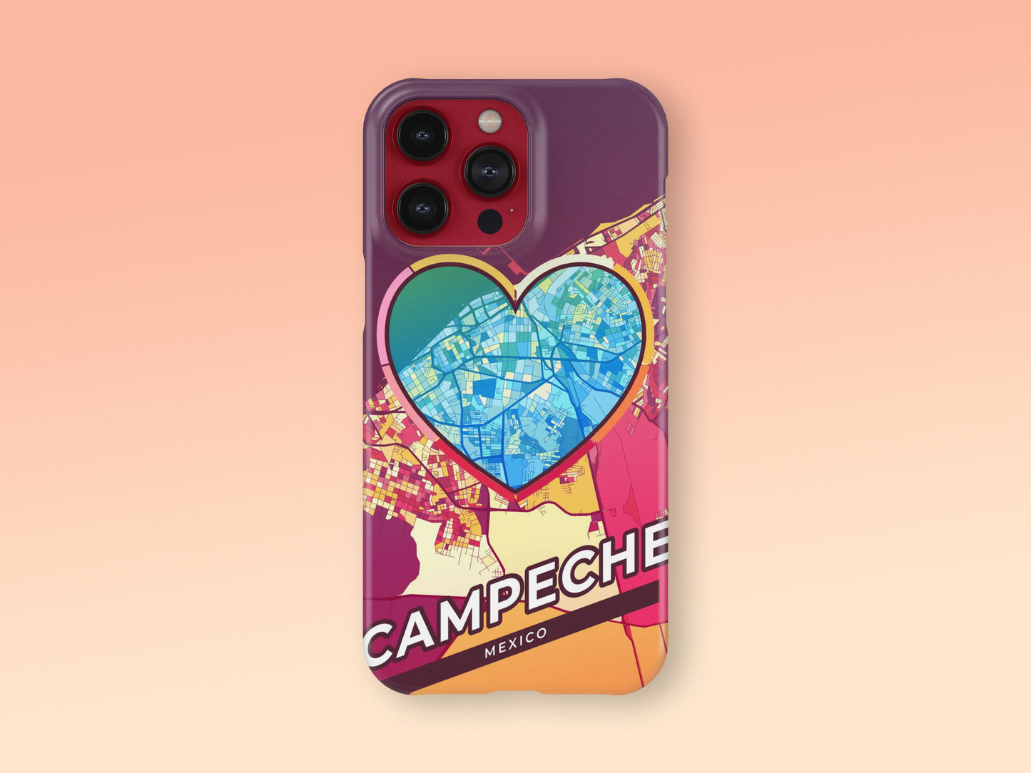 Campeche Mexico slim phone case with colorful icon. Birthday, wedding or housewarming gift. Couple match cases. 2