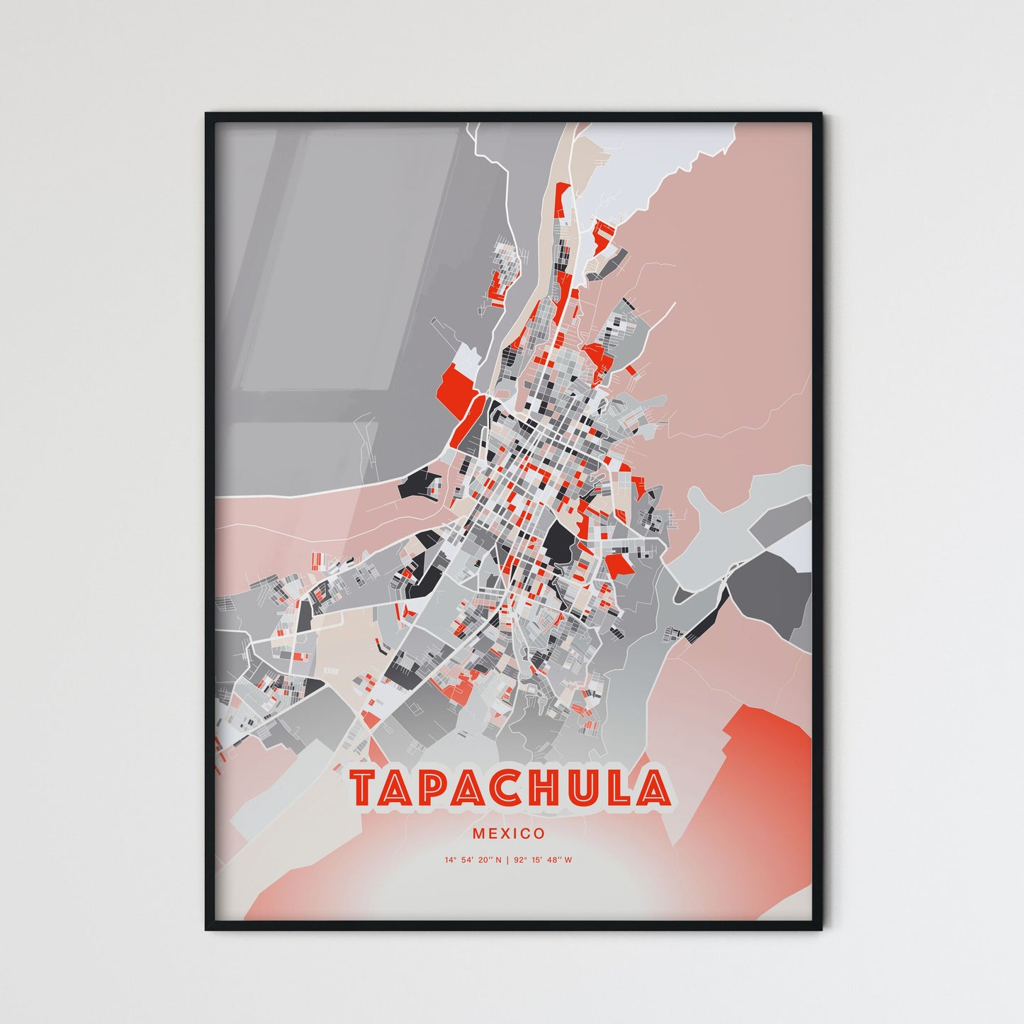 Colorful TAPACHULA MEXICO Fine Art Map Modern