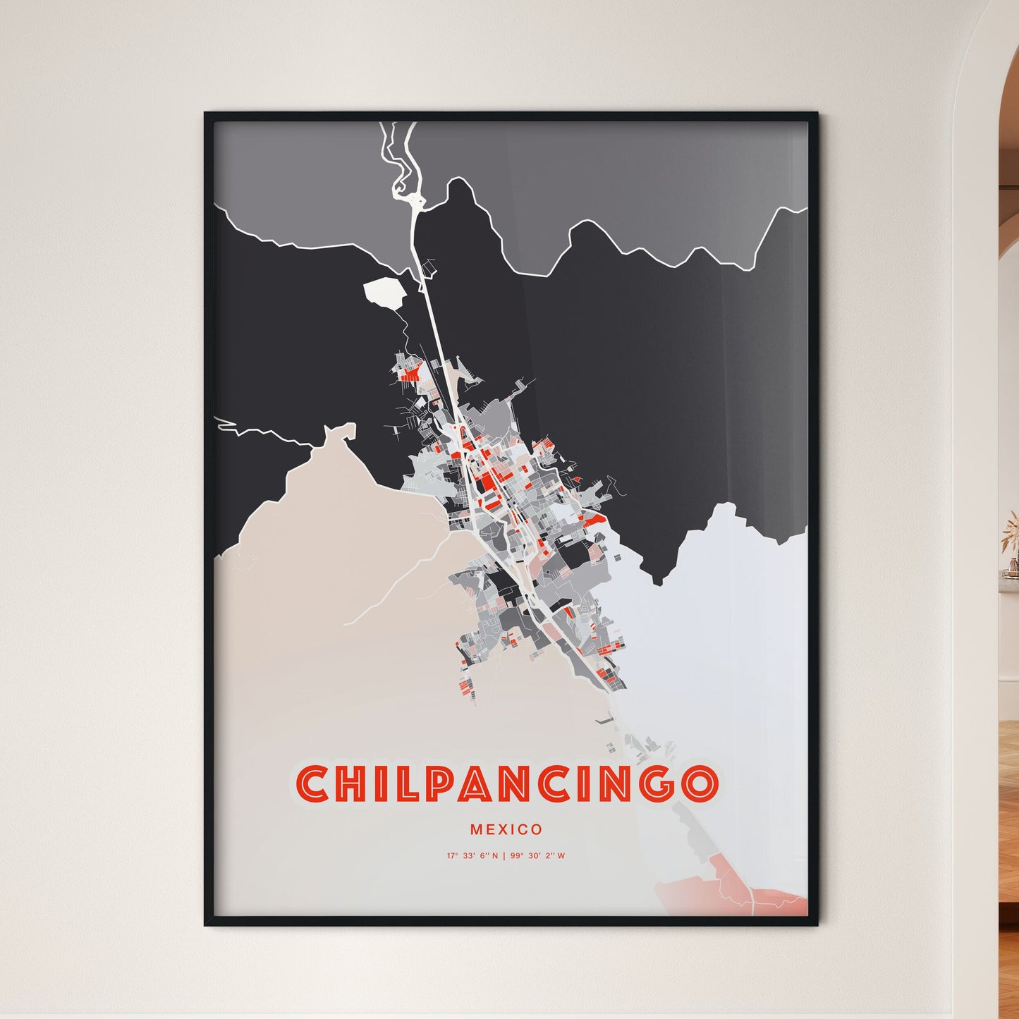 Colorful CHILPANCINGO MEXICO Fine Art Map Modern