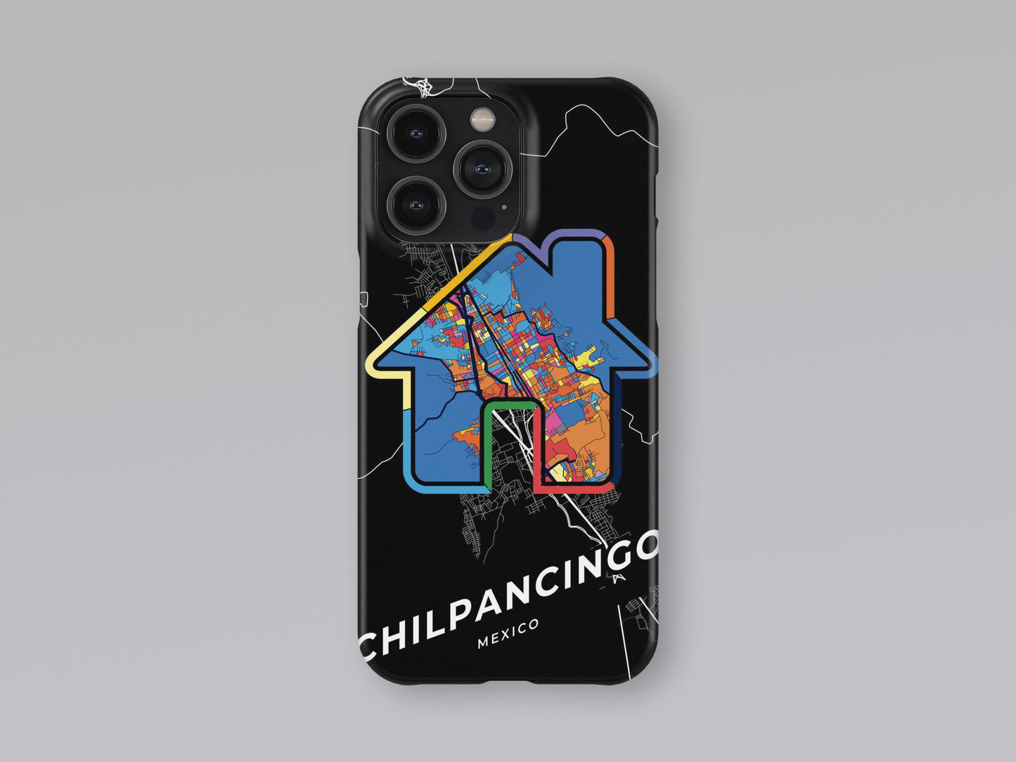Chilpancingo Mexico slim phone case with colorful icon. Birthday, wedding or housewarming gift. Couple match cases. 3