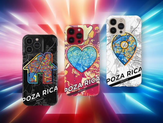 Poza Rica Mexico slim phone case with colorful icon. Birthday, wedding or housewarming gift. Couple match cases.