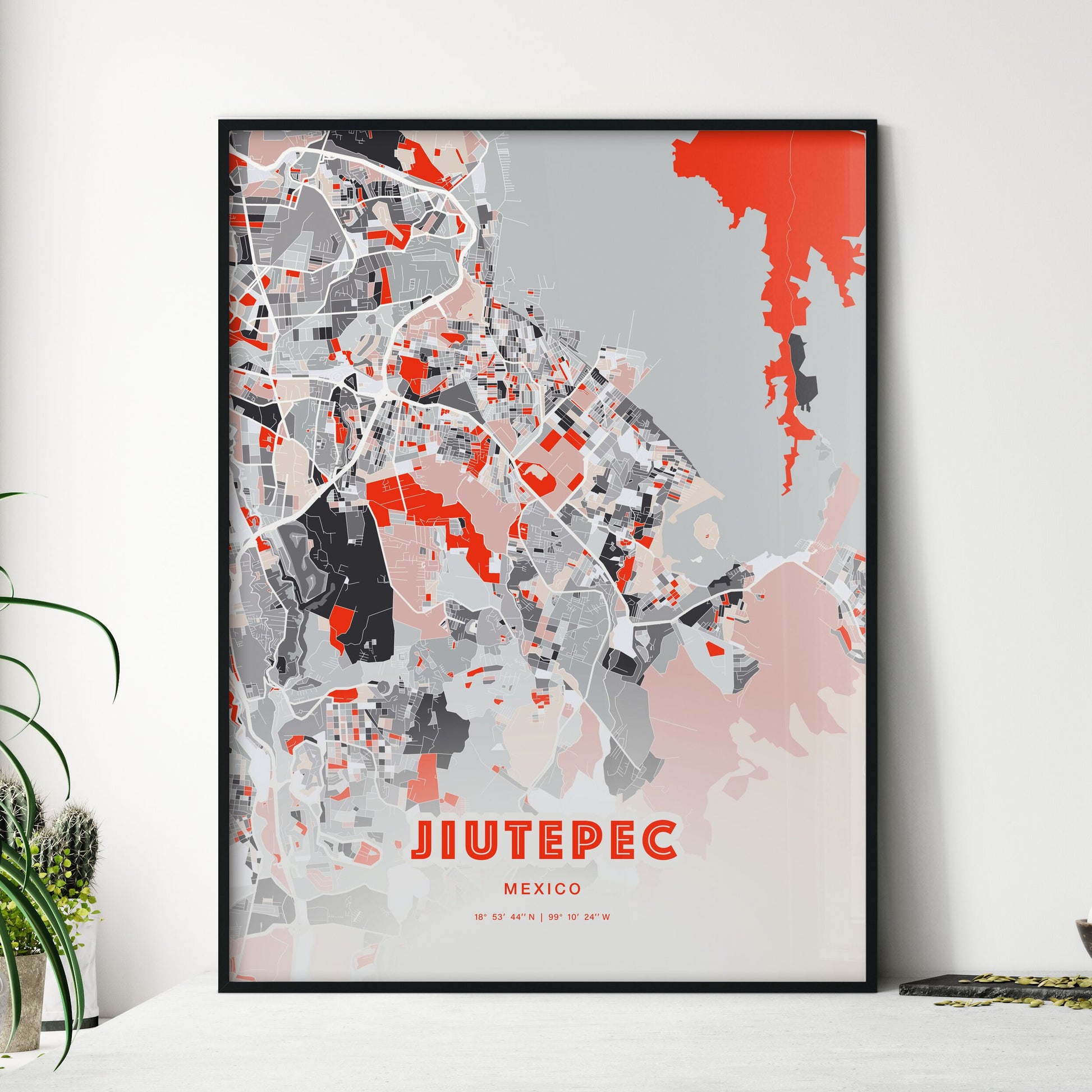 Colorful JIUTEPEC MEXICO Fine Art Map Modern