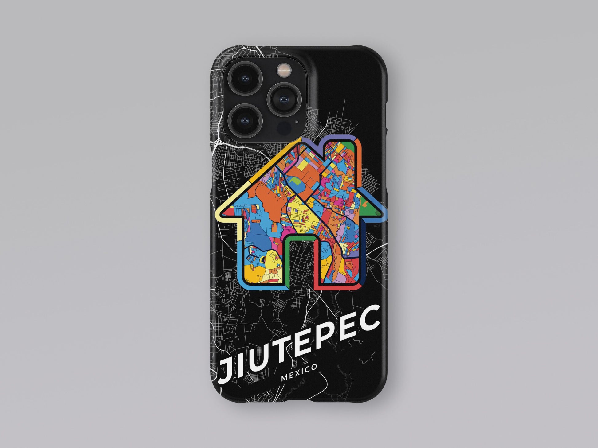 Jiutepec Mexico slim phone case with colorful icon. Birthday, wedding or housewarming gift. Couple match cases. 3