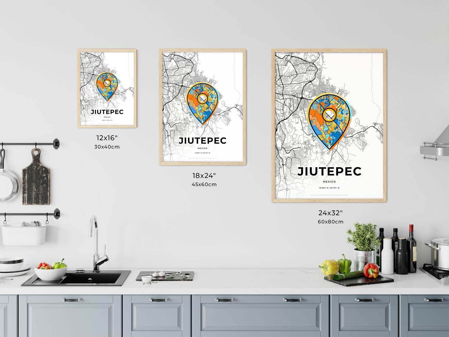 Jiutepec Mexico art map size chart