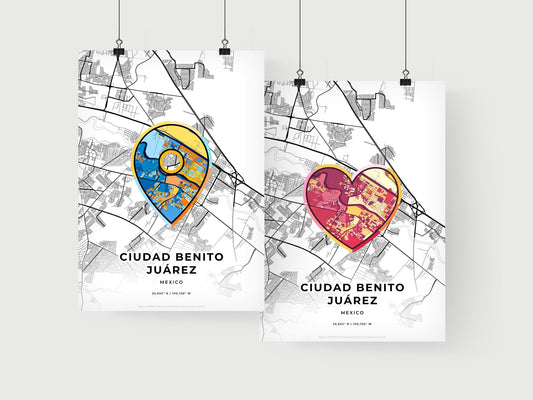Ciudad Benito Juárez Mexico art print for couples