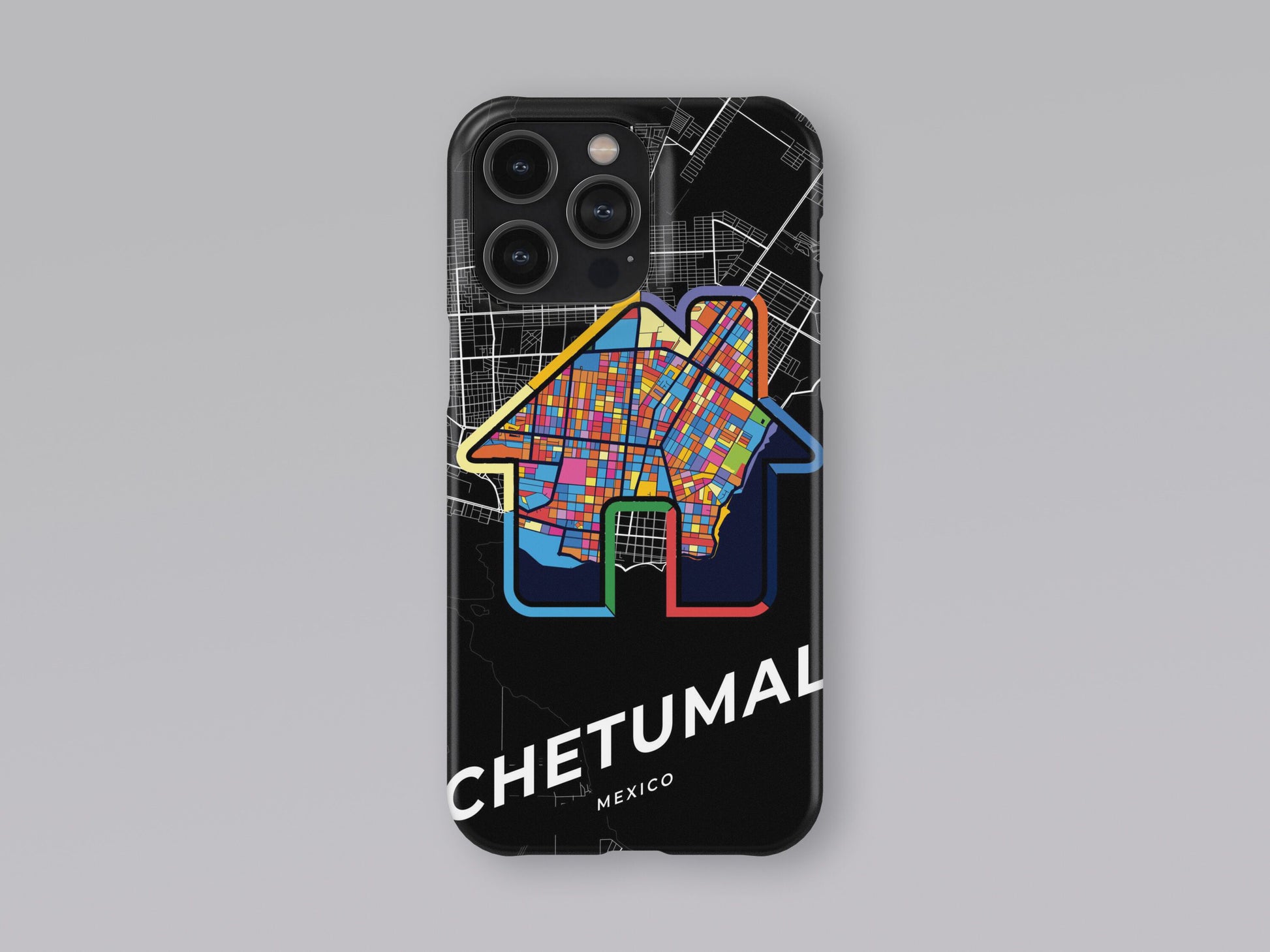 Chetumal Mexico slim phone case with colorful icon. Birthday, wedding or housewarming gift. Couple match cases. 3