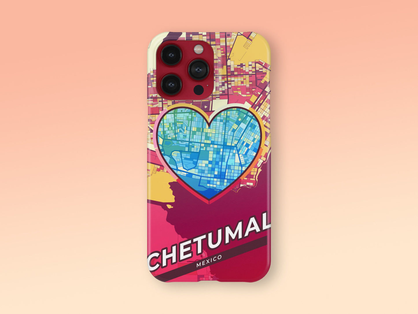 Chetumal Mexico slim phone case with colorful icon. Birthday, wedding or housewarming gift. Couple match cases. 2