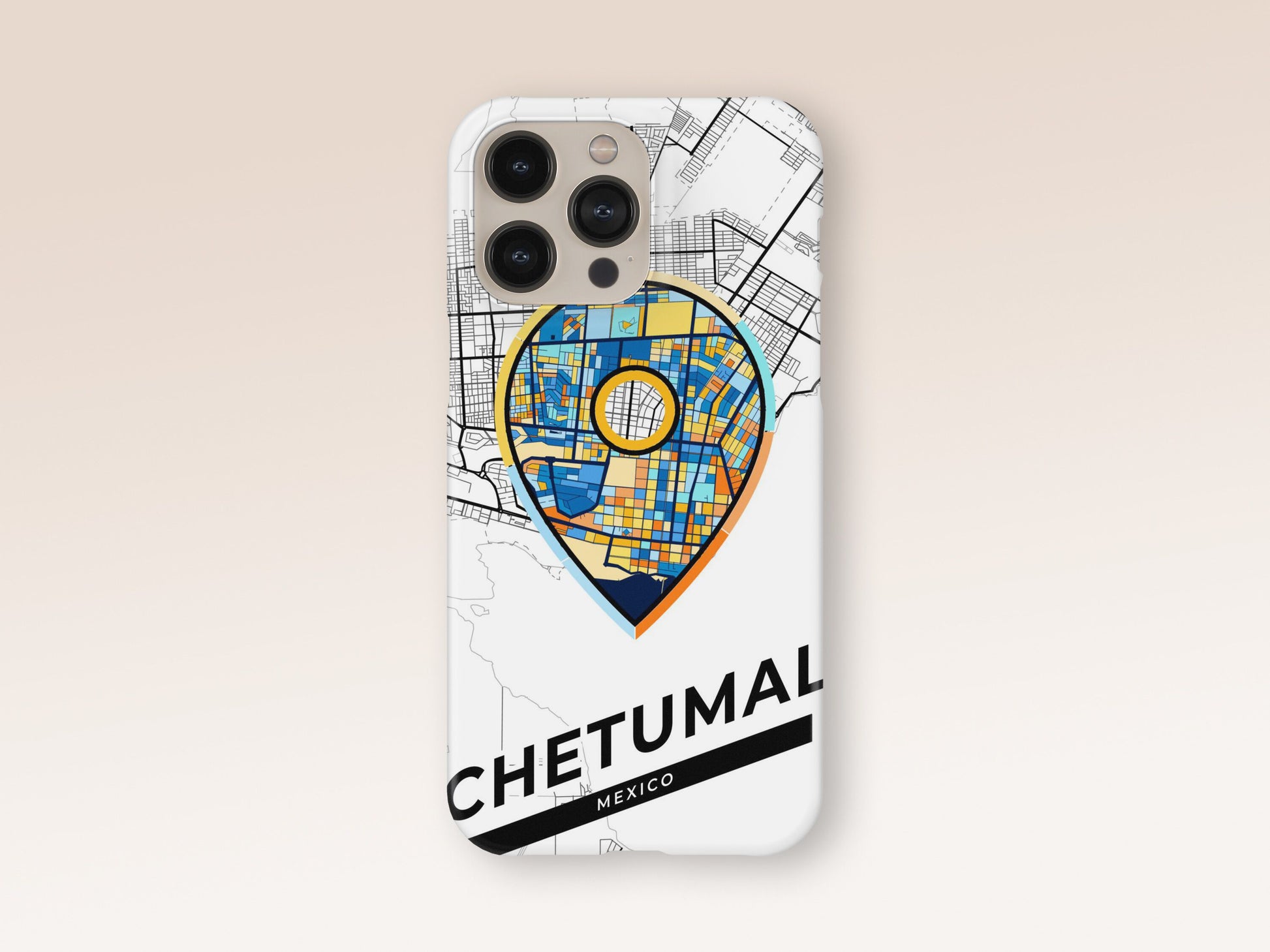 Chetumal Mexico slim phone case with colorful icon. Birthday, wedding or housewarming gift. Couple match cases. 1
