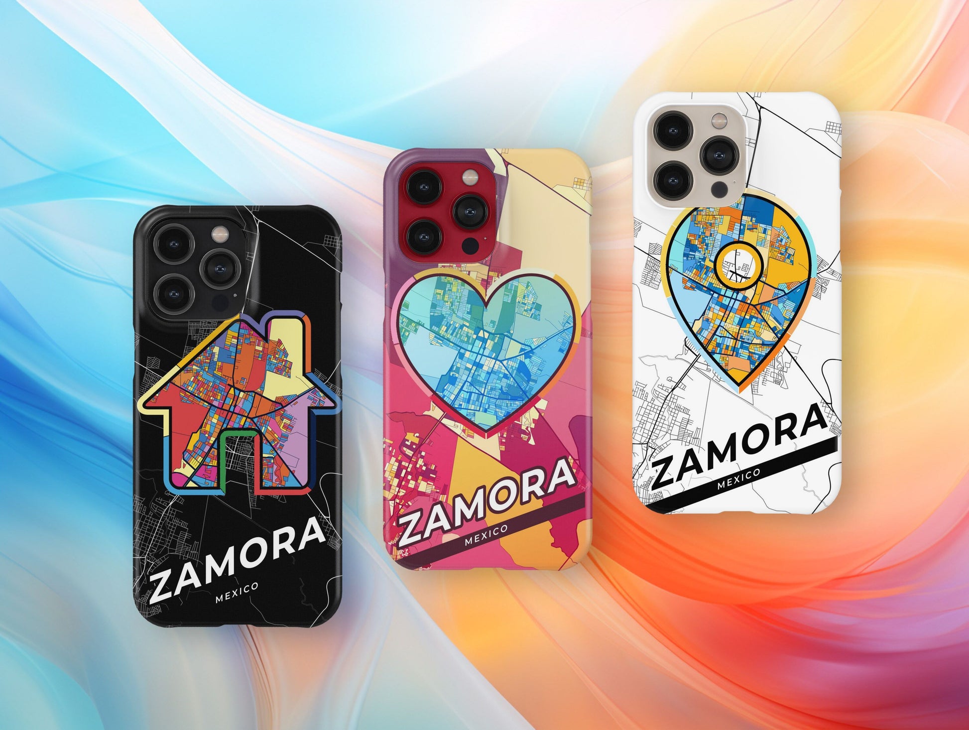 Zamora Mexico slim phone case with colorful icon