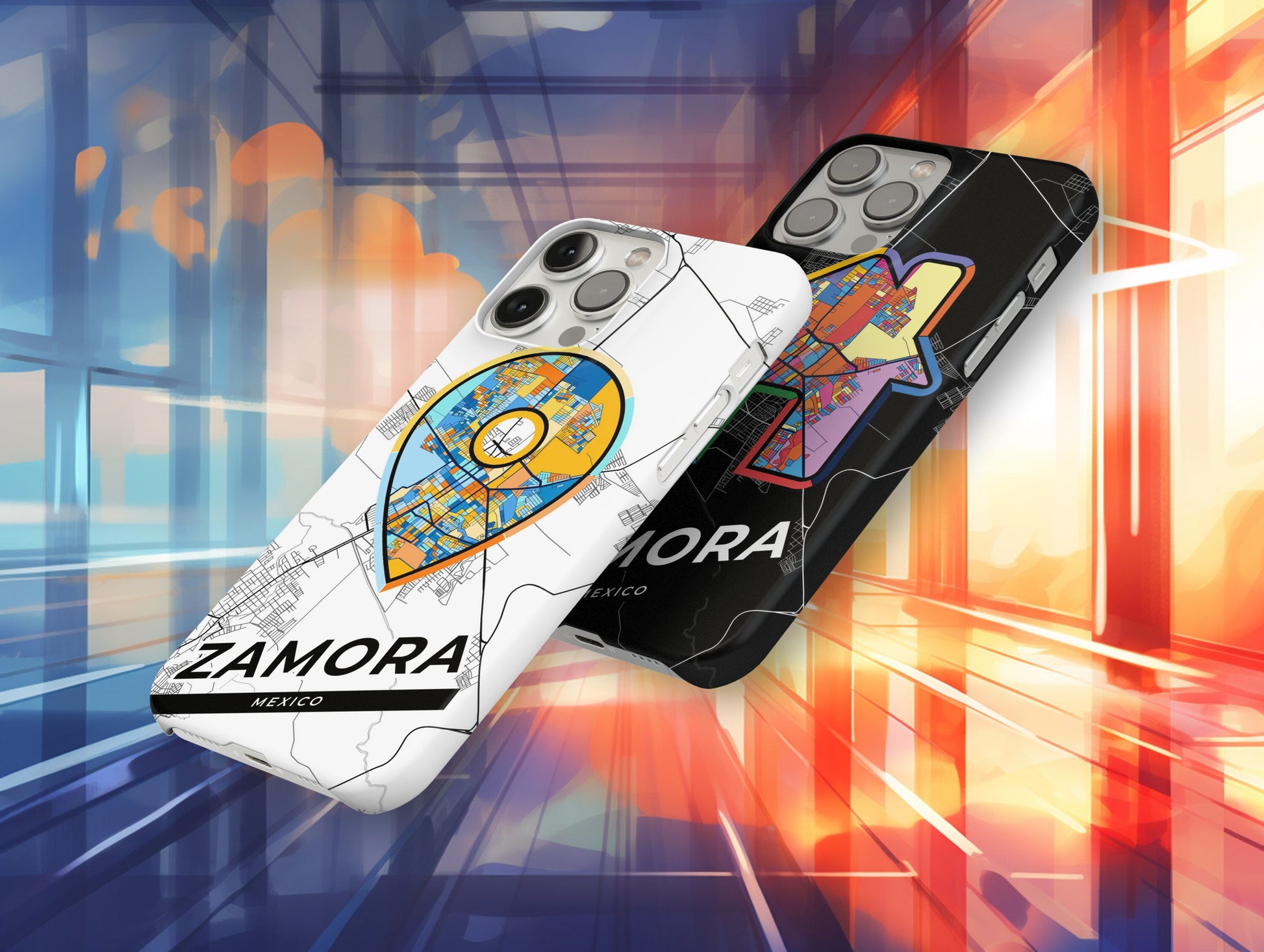 Zamora Mexico slim phone case with colorful icon