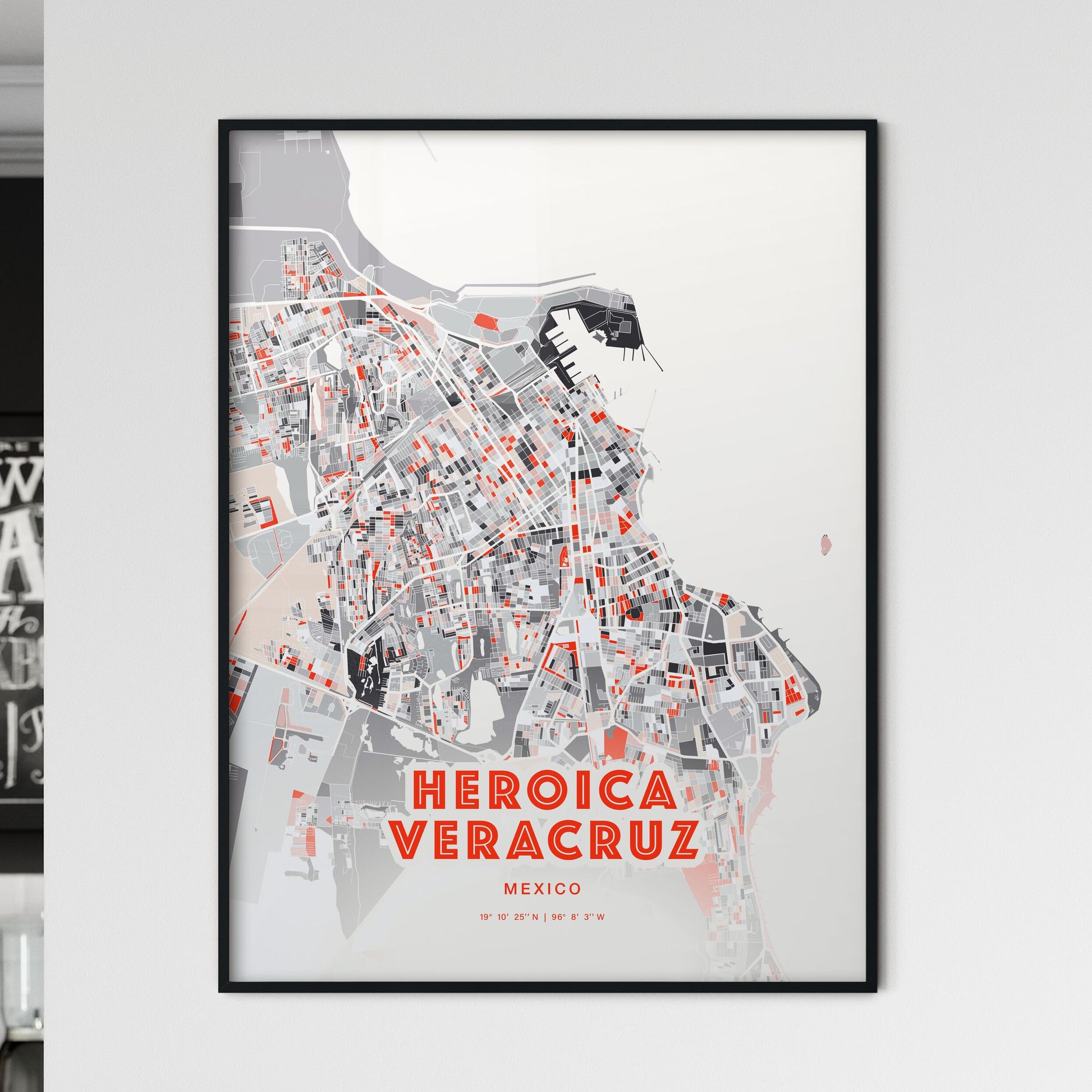 Colorful HEROICA VERACRUZ MEXICO Fine Art Map Modern