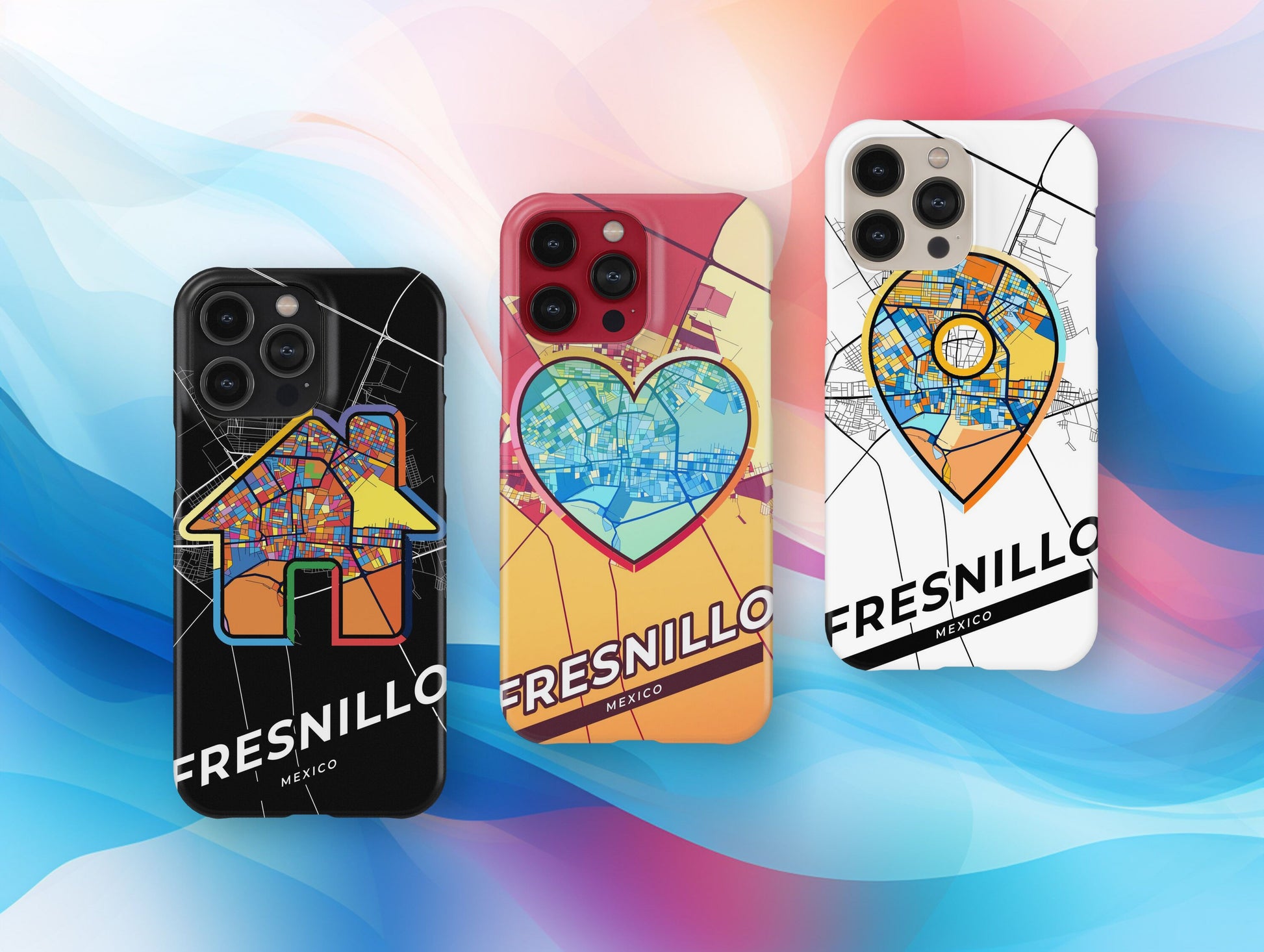 Fresnillo Mexico slim phone case with colorful icon. Birthday, wedding or housewarming gift. Couple match cases.