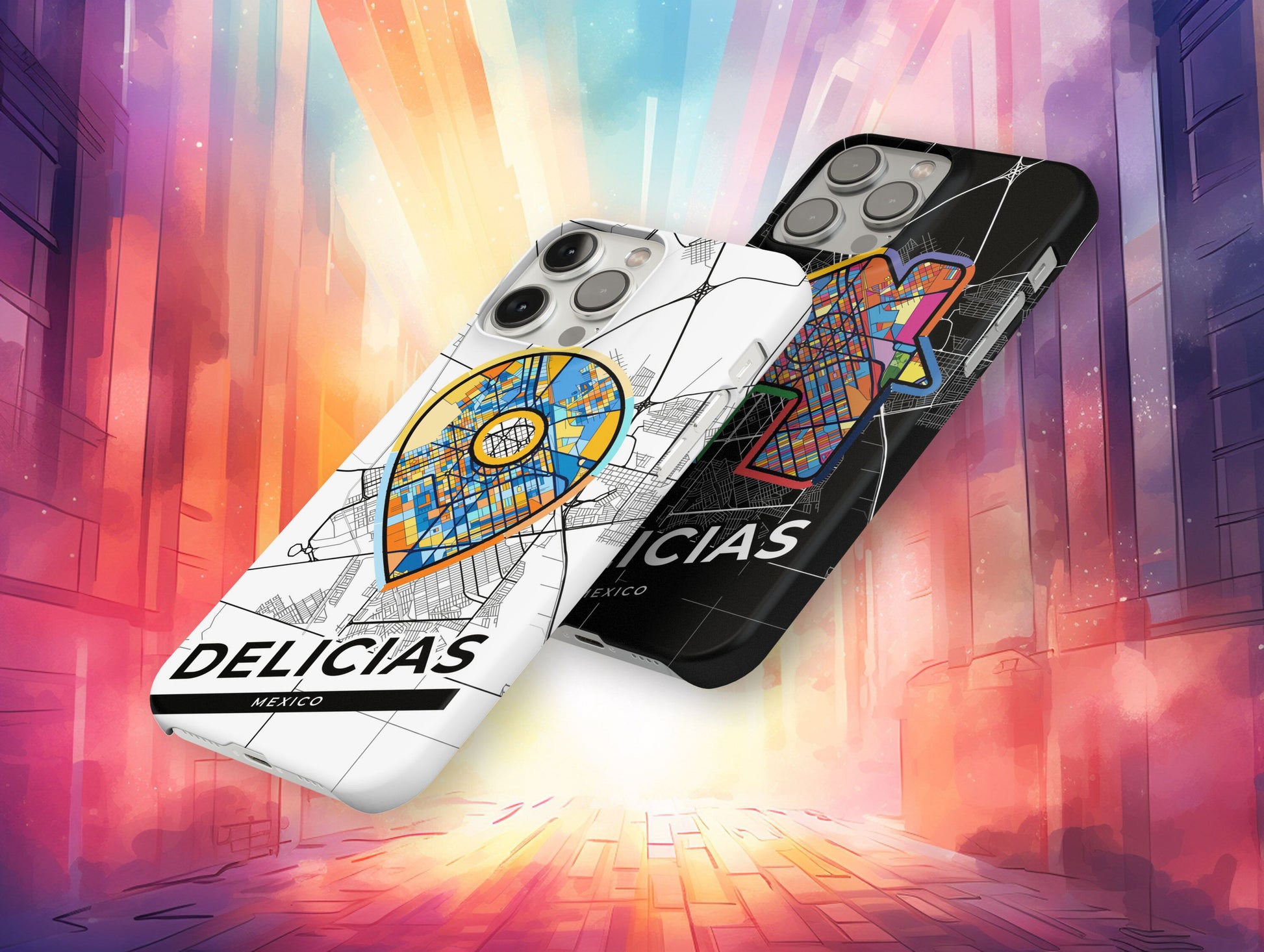 Delicias Mexico slim phone case with colorful icon. Birthday, wedding or housewarming gift. Couple match cases.