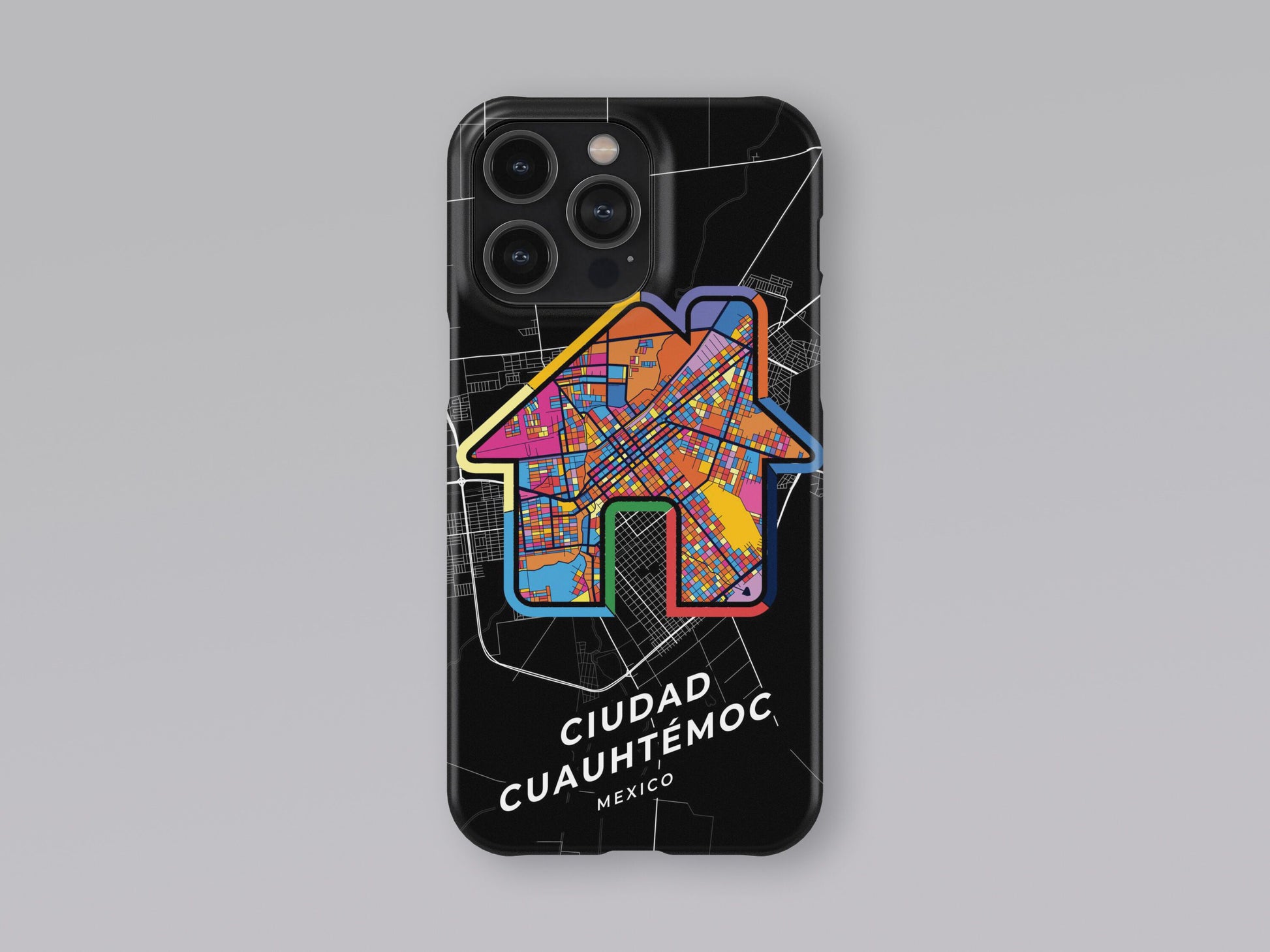 Ciudad Cuauhtémoc Mexico slim phone case with colorful icon. Birthday, wedding or housewarming gift. Couple match cases. 3
