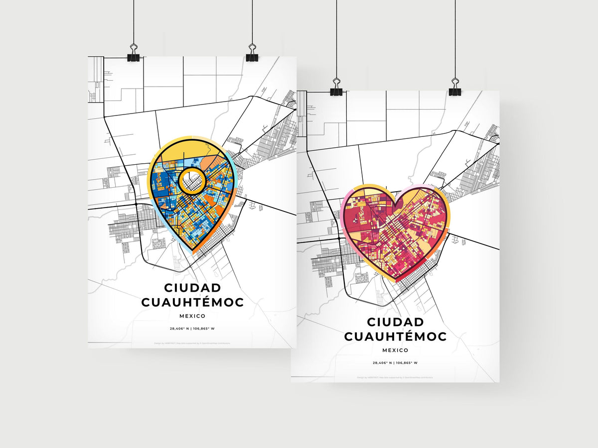 Ciudad Cuauhtémoc Mexico art print for couples