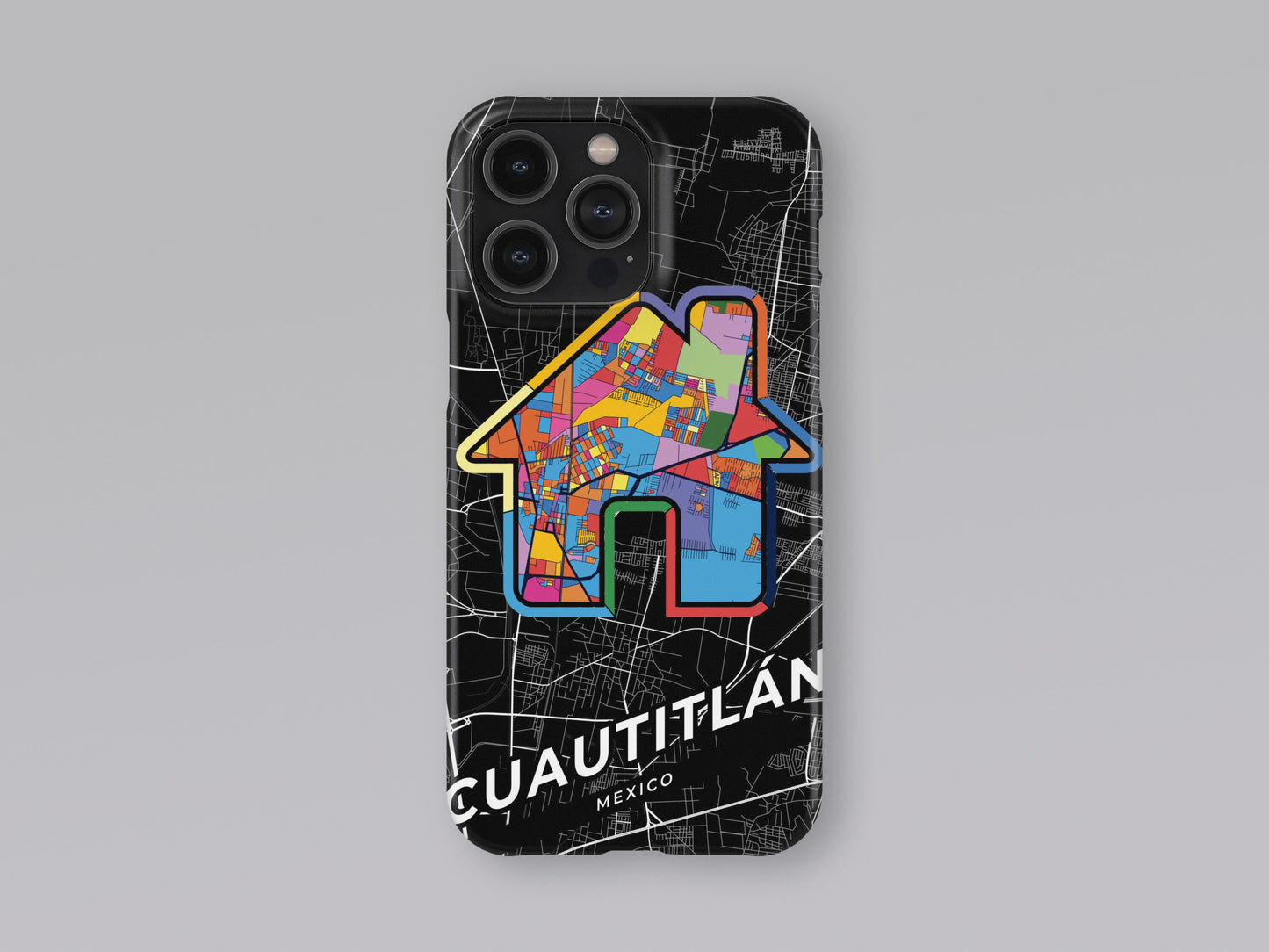 Cuautitlán Mexico slim phone case with colorful icon. Birthday, wedding or housewarming gift. Couple match cases. 3