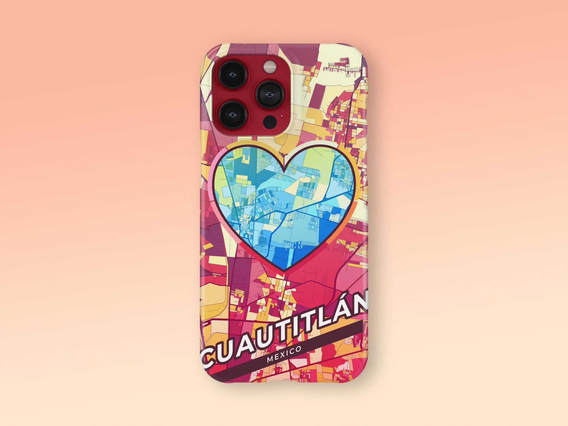 Cuautitlán Mexico slim phone case with colorful icon. Birthday, wedding or housewarming gift. Couple match cases. 2