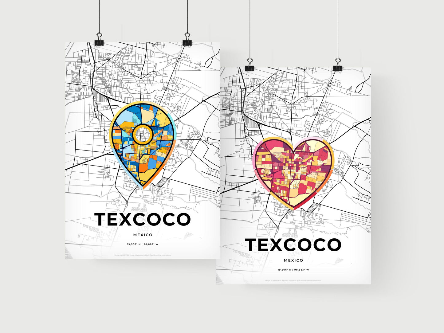Texcoco Mexico art print for couples
