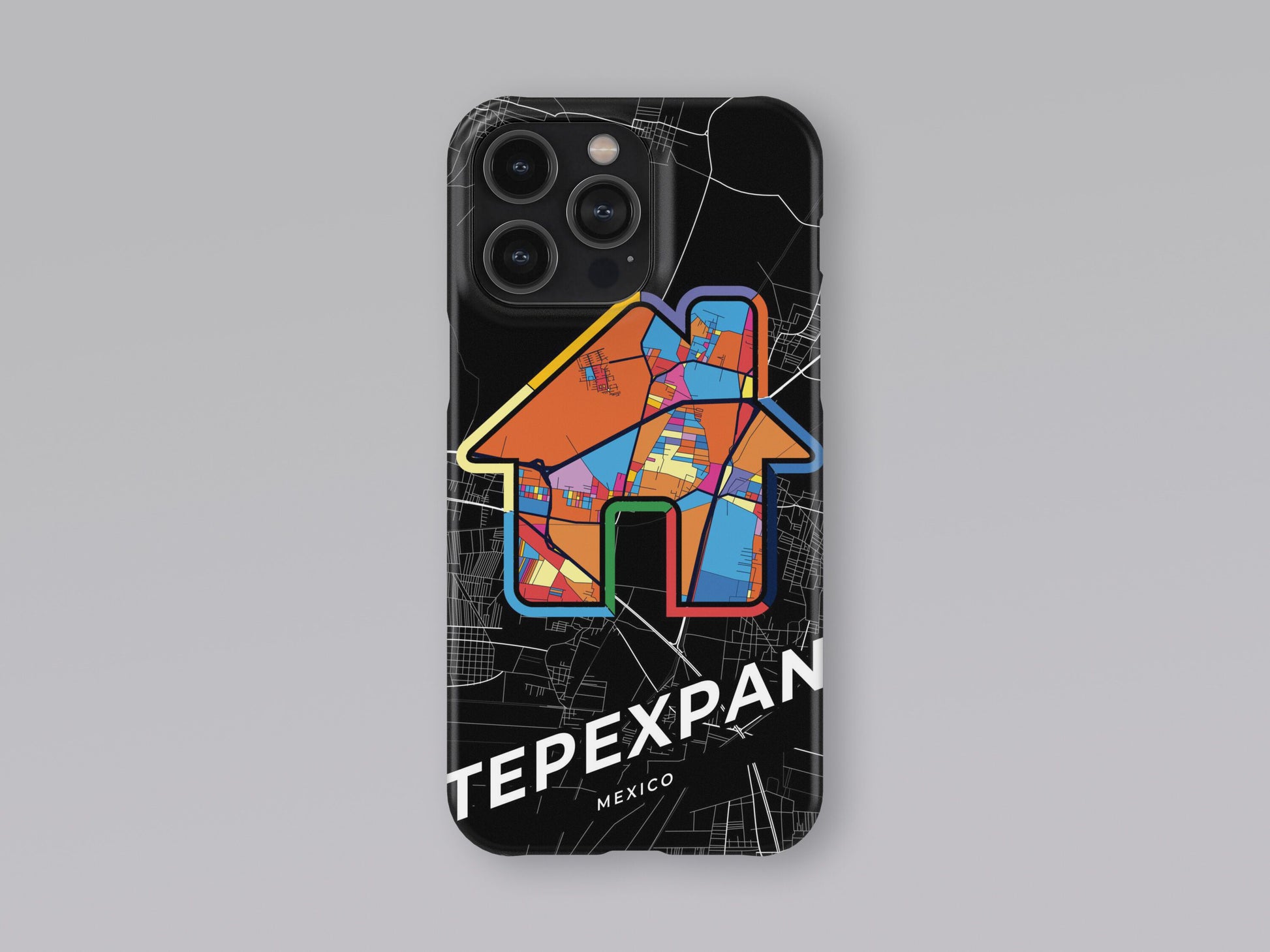 Tepexpan Mexico slim phone case with colorful icon 3