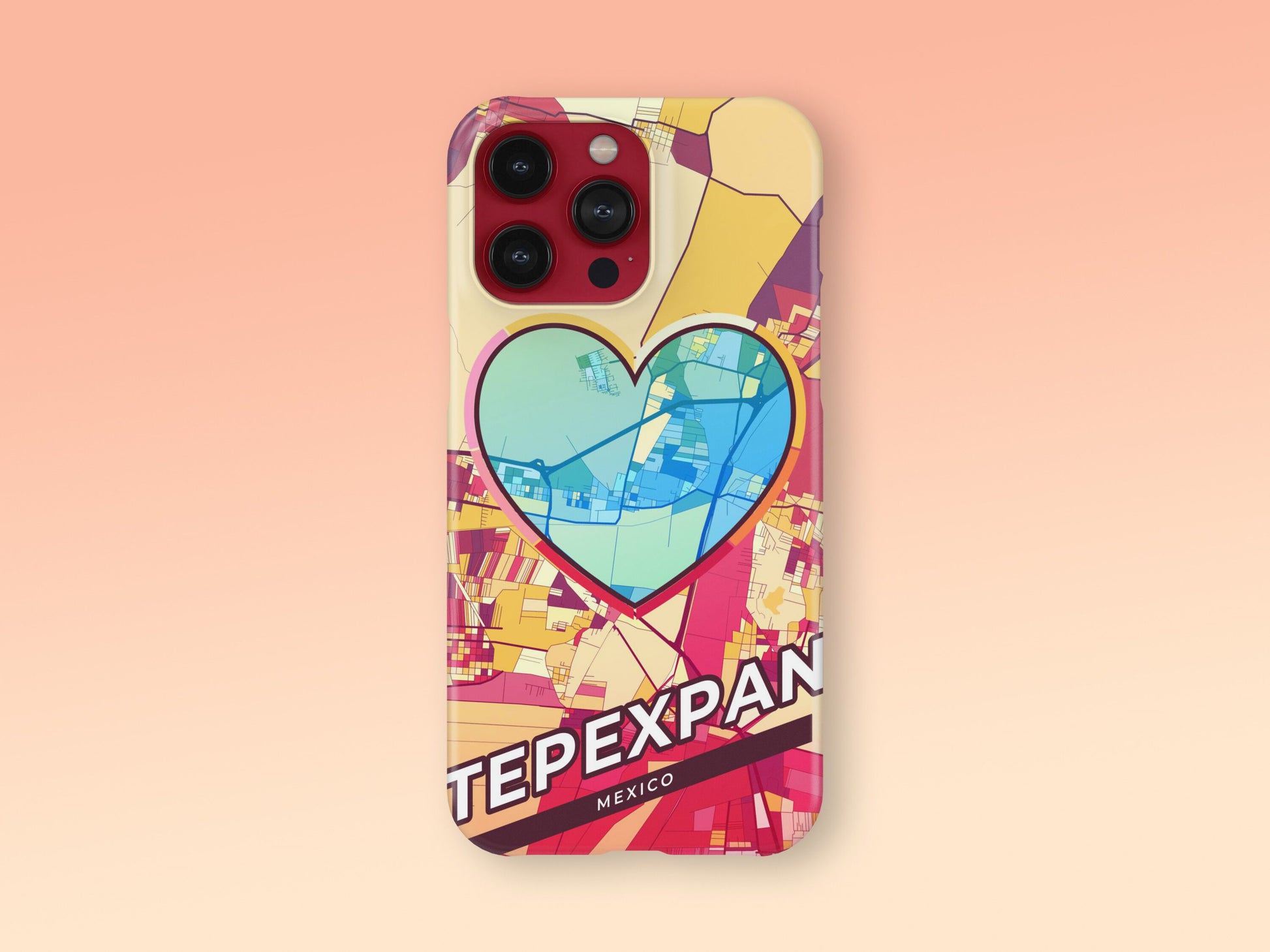 Tepexpan Mexico slim phone case with colorful icon 2