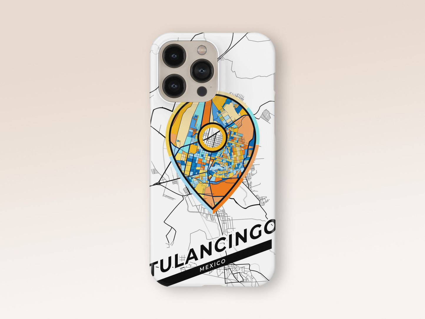 Tulancingo Mexico slim phone case with colorful icon 1