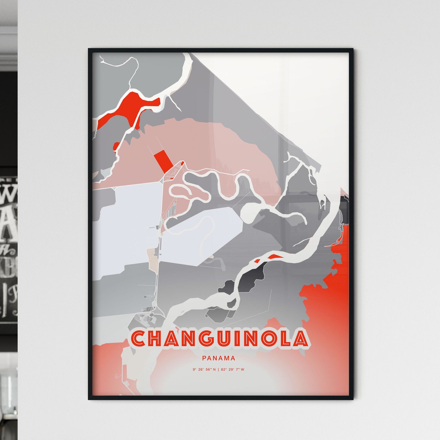 Colorful CHANGUINOLA PANAMA Fine Art Map Modern