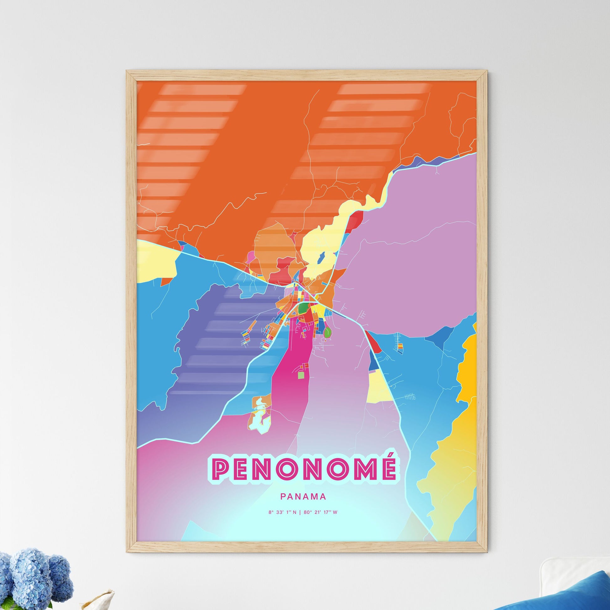 Colorful PENONOMÉ PANAMA Fine Art Map Crazy Colors