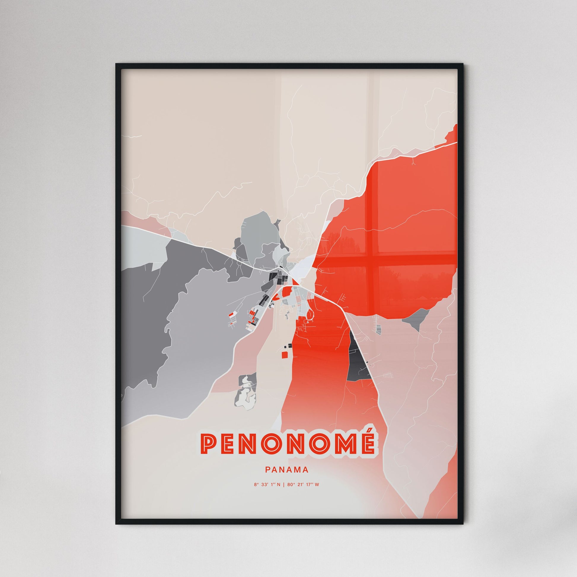 Colorful PENONOMÉ PANAMA Fine Art Map Modern