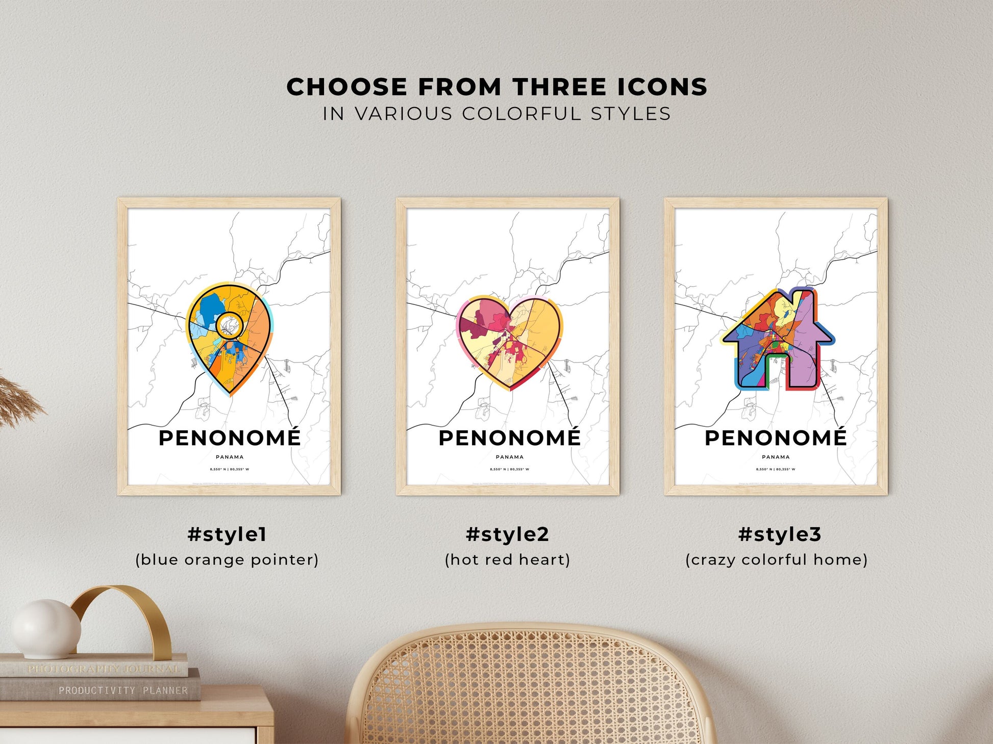 Penonomé Panama maps with colorful icons