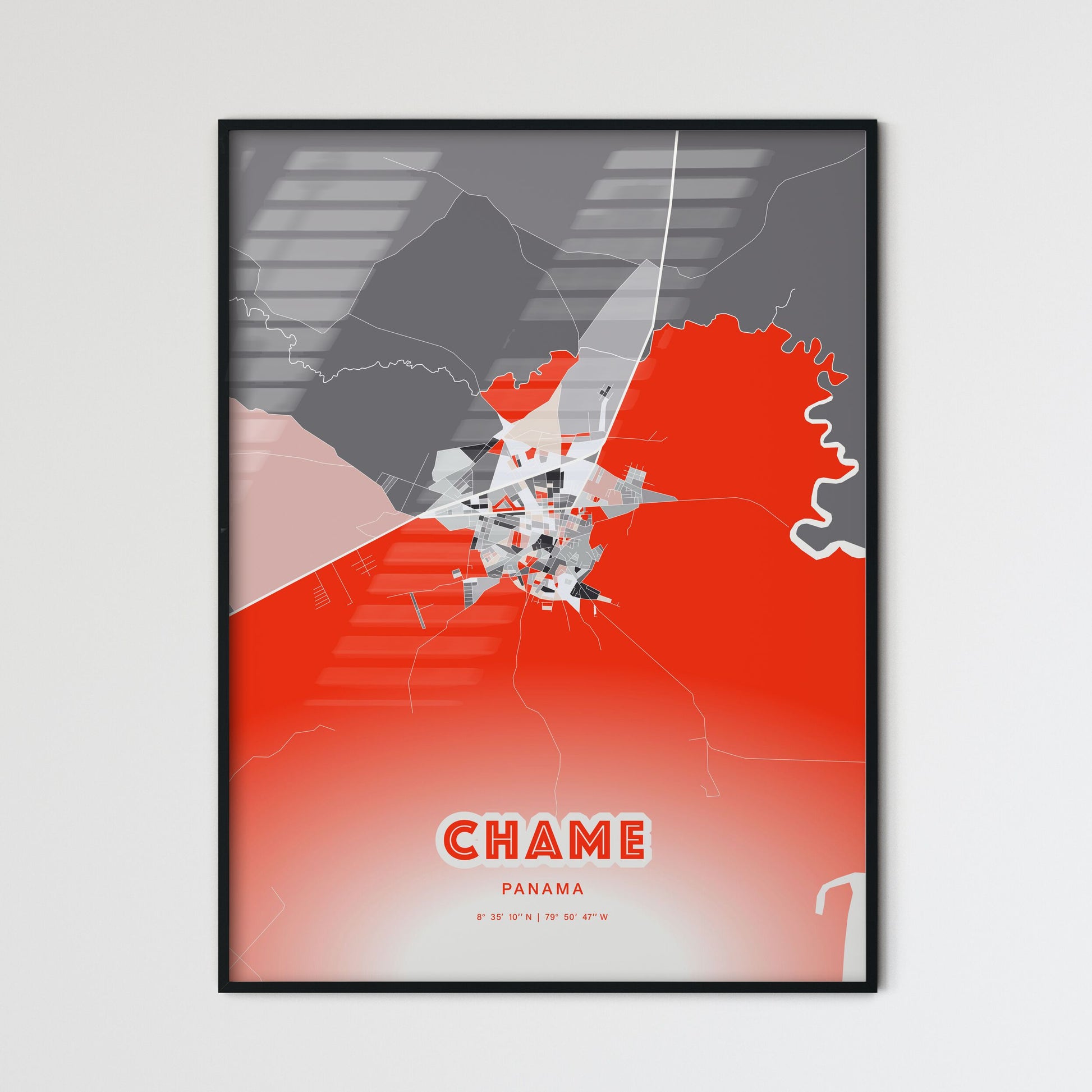 Colorful CHAME PANAMA Fine Art Map Modern