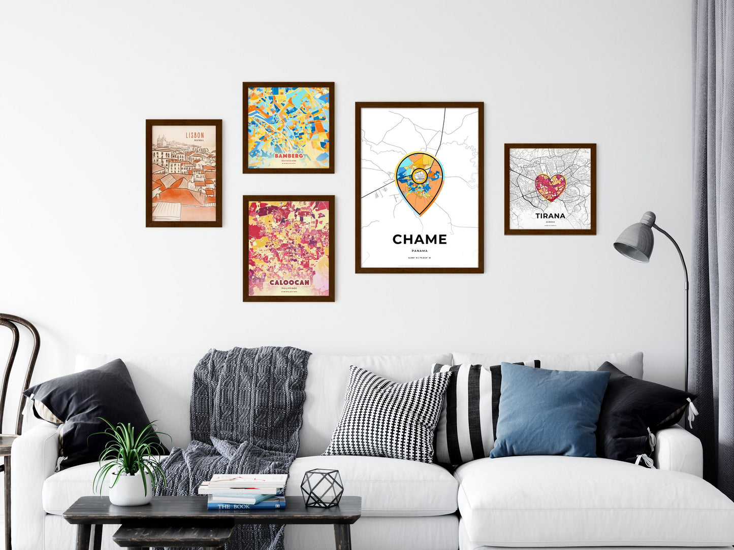 Chame Panama wall art with creative maps