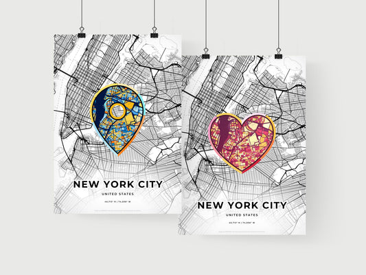 New York City United States art print for couples