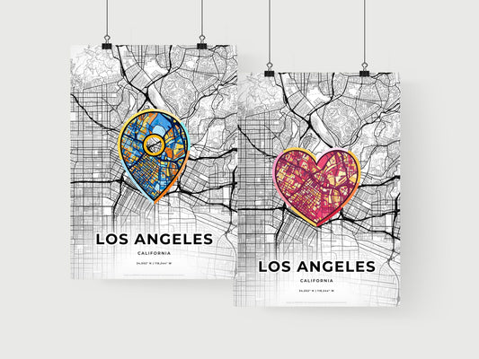 Los Angeles California art print for couples