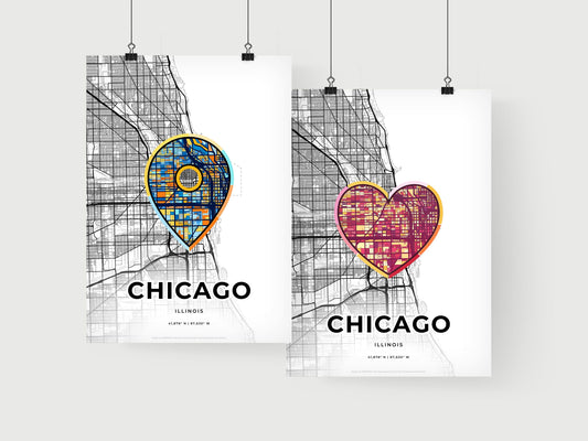 Chicago Illinois art print for couples
