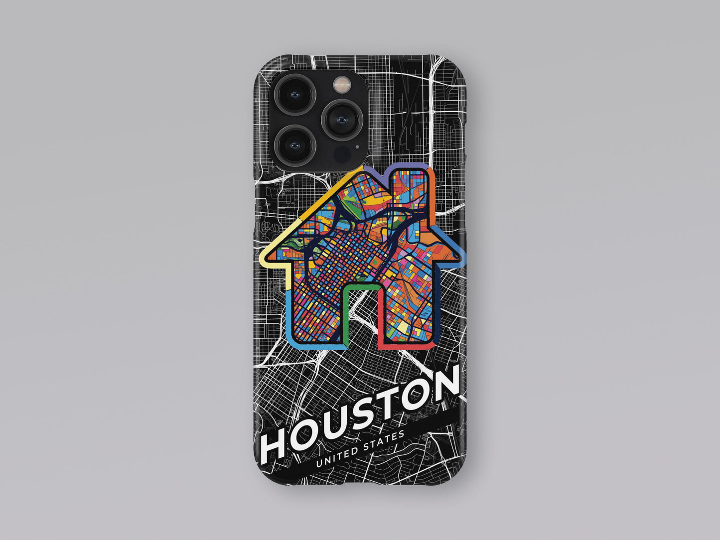 Houston Texas slim phone case with colorful icon. Birthday, wedding or housewarming gift. Couple match cases. 3