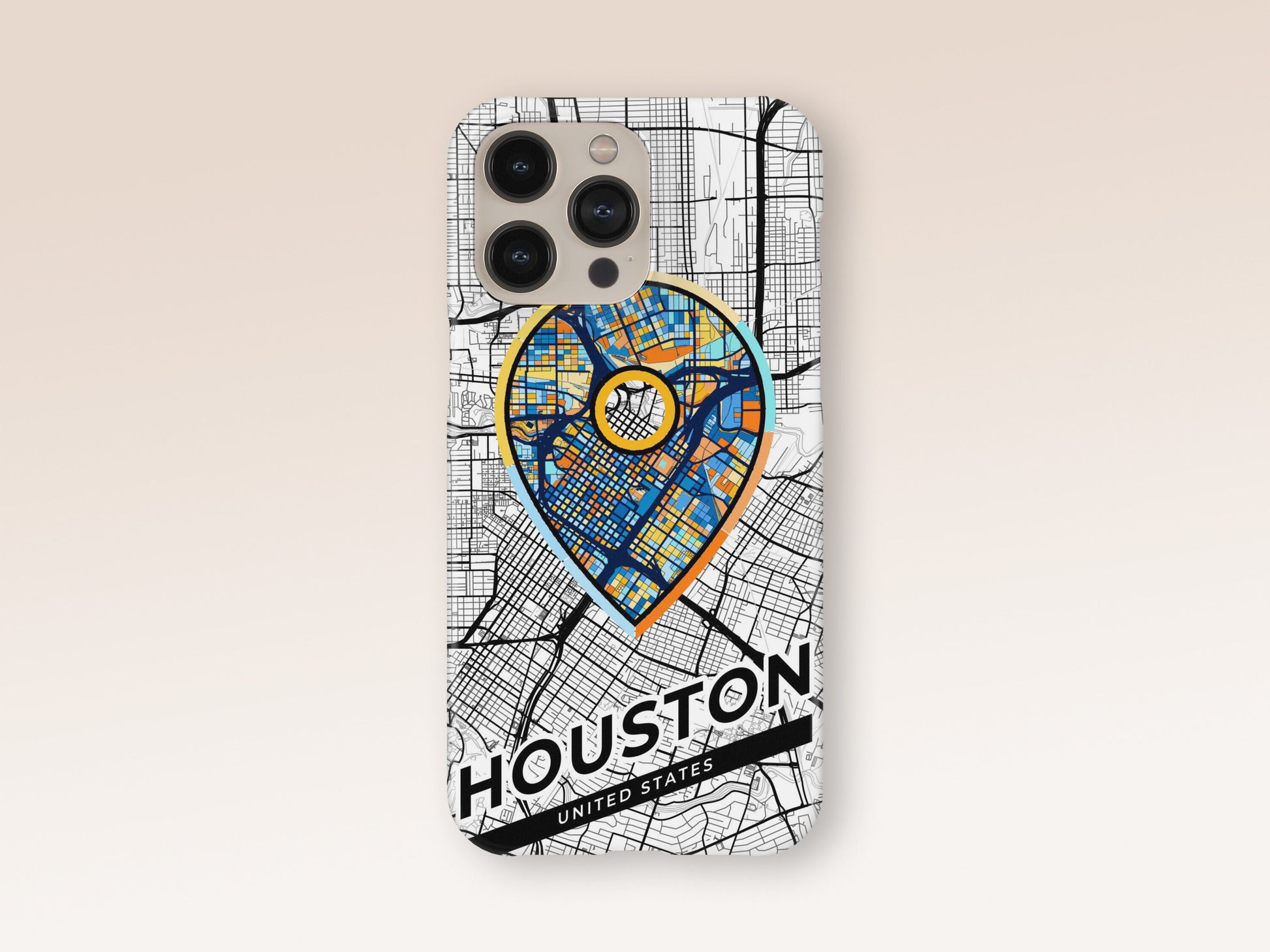 Houston Texas slim phone case with colorful icon. Birthday, wedding or housewarming gift. Couple match cases. 1