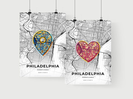 Philadelphia Pennsylvania art print for couples