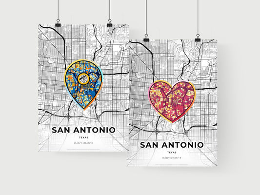 San Antonio Texas art print for couples