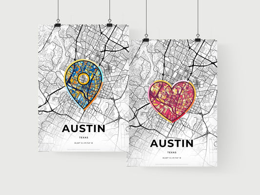Austin Texas art print for couples