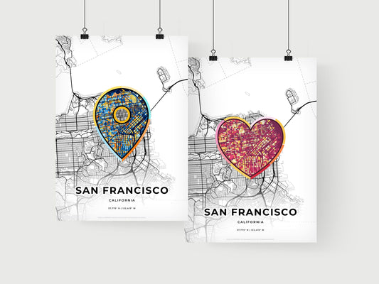 San Francisco California art print for couples