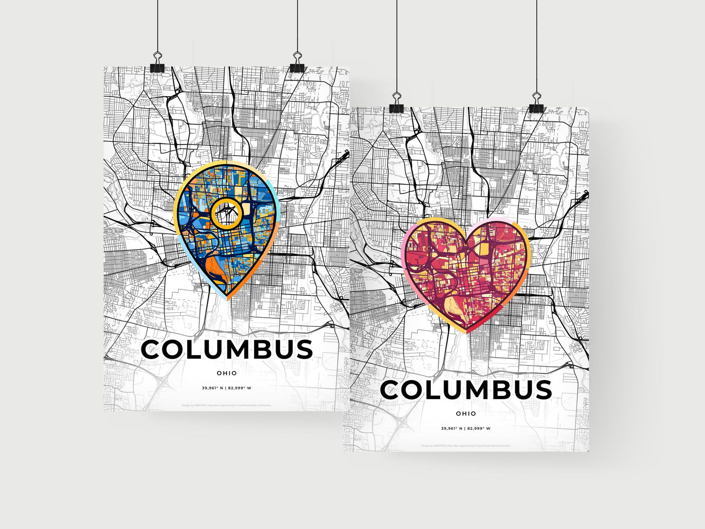 Columbus Ohio art print for couples
