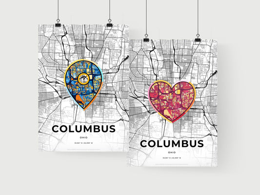 Columbus Ohio art print for couples