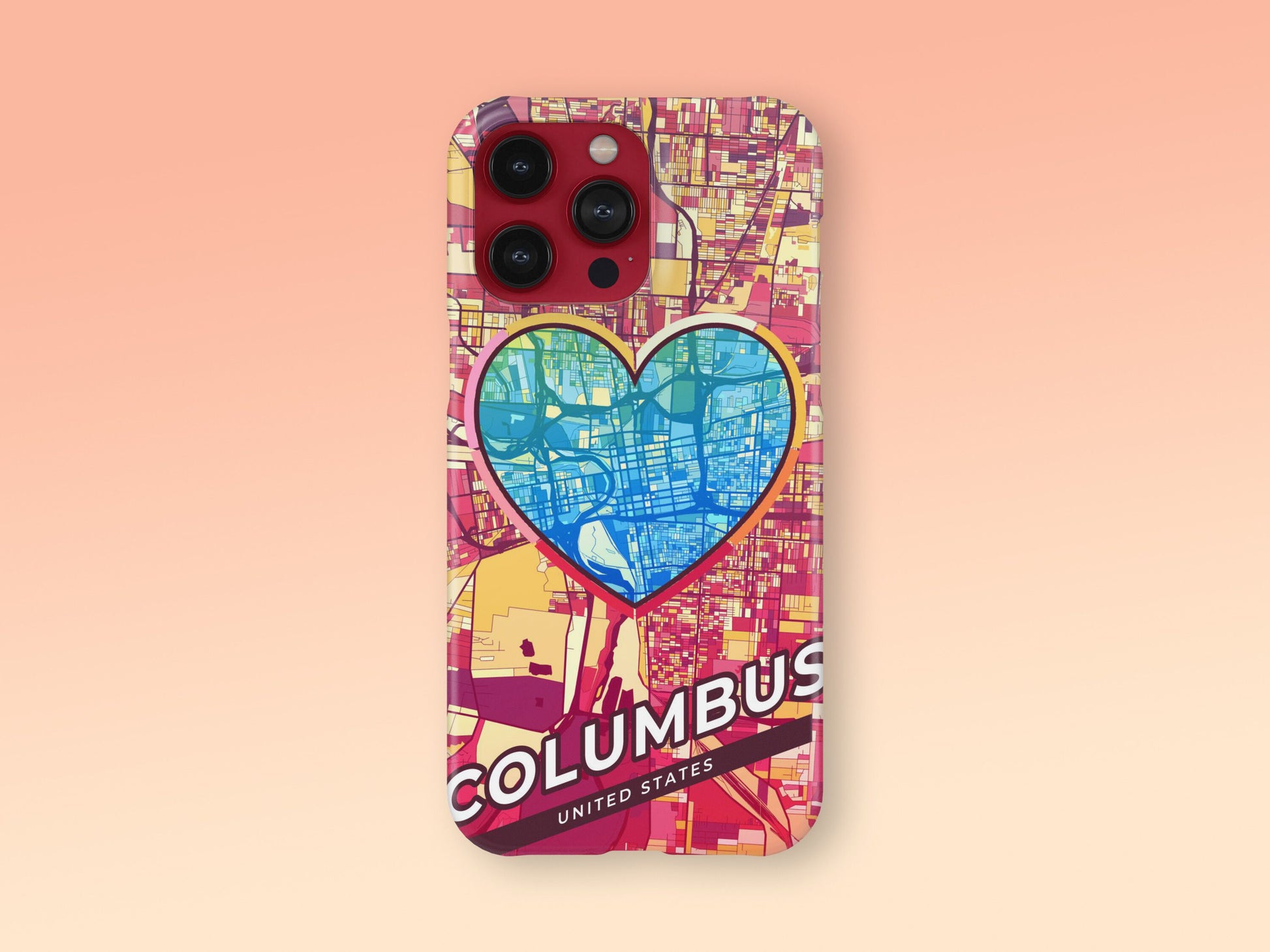 Columbus Ohio slim phone case with colorful icon. Birthday, wedding or housewarming gift. Couple match cases. 2