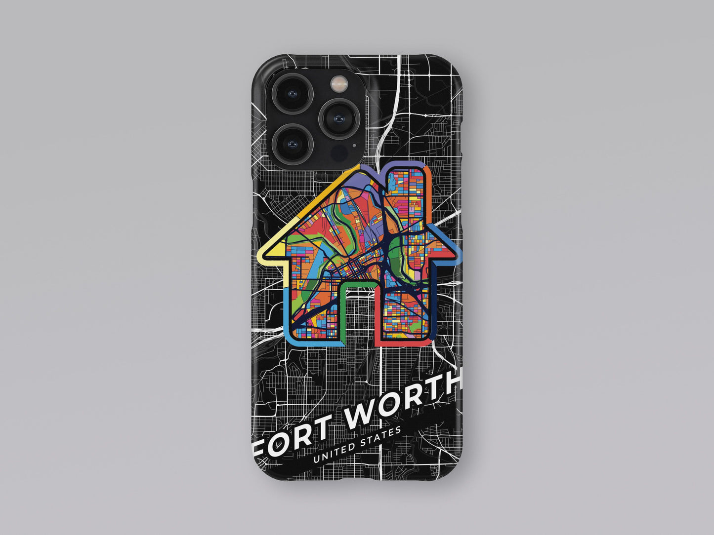 Fort Worth Texas slim phone case with colorful icon. Birthday, wedding or housewarming gift. Couple match cases. 3