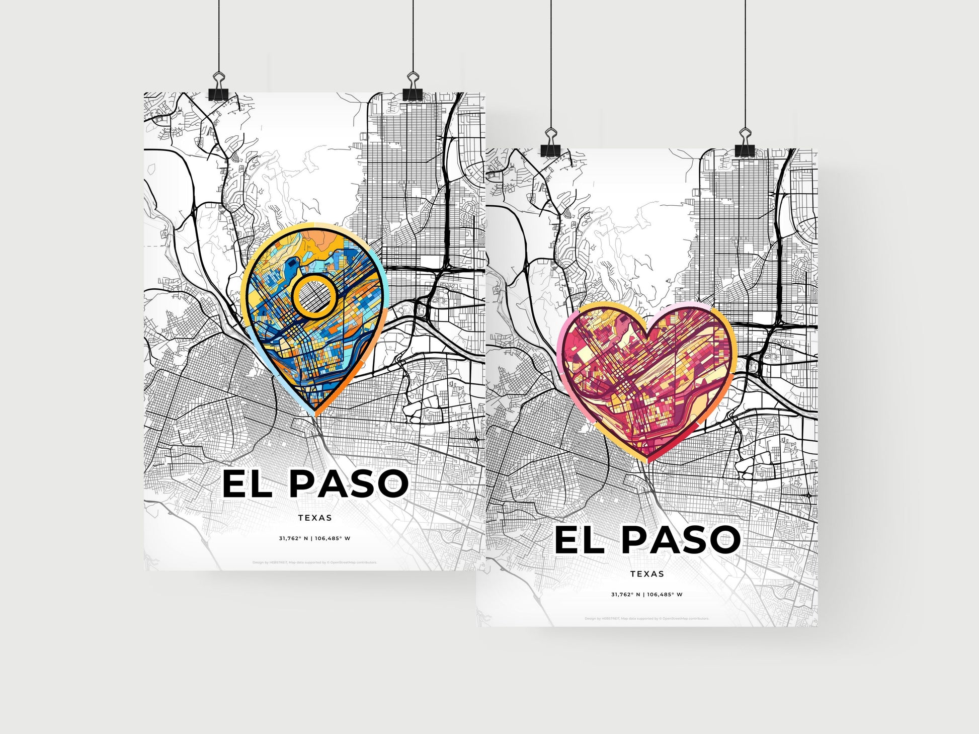 El Paso Texas art print for couples
